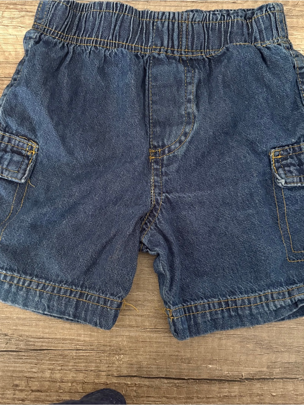 Fisher Price Boys Elastic Waist Denim Cargo Shorts - Blue